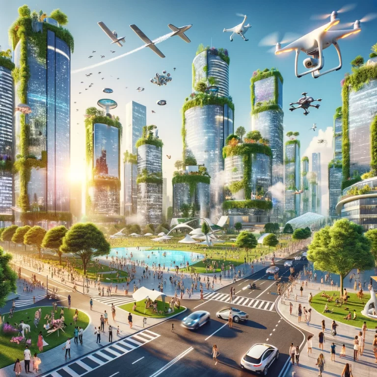 città futuristica nel 2050